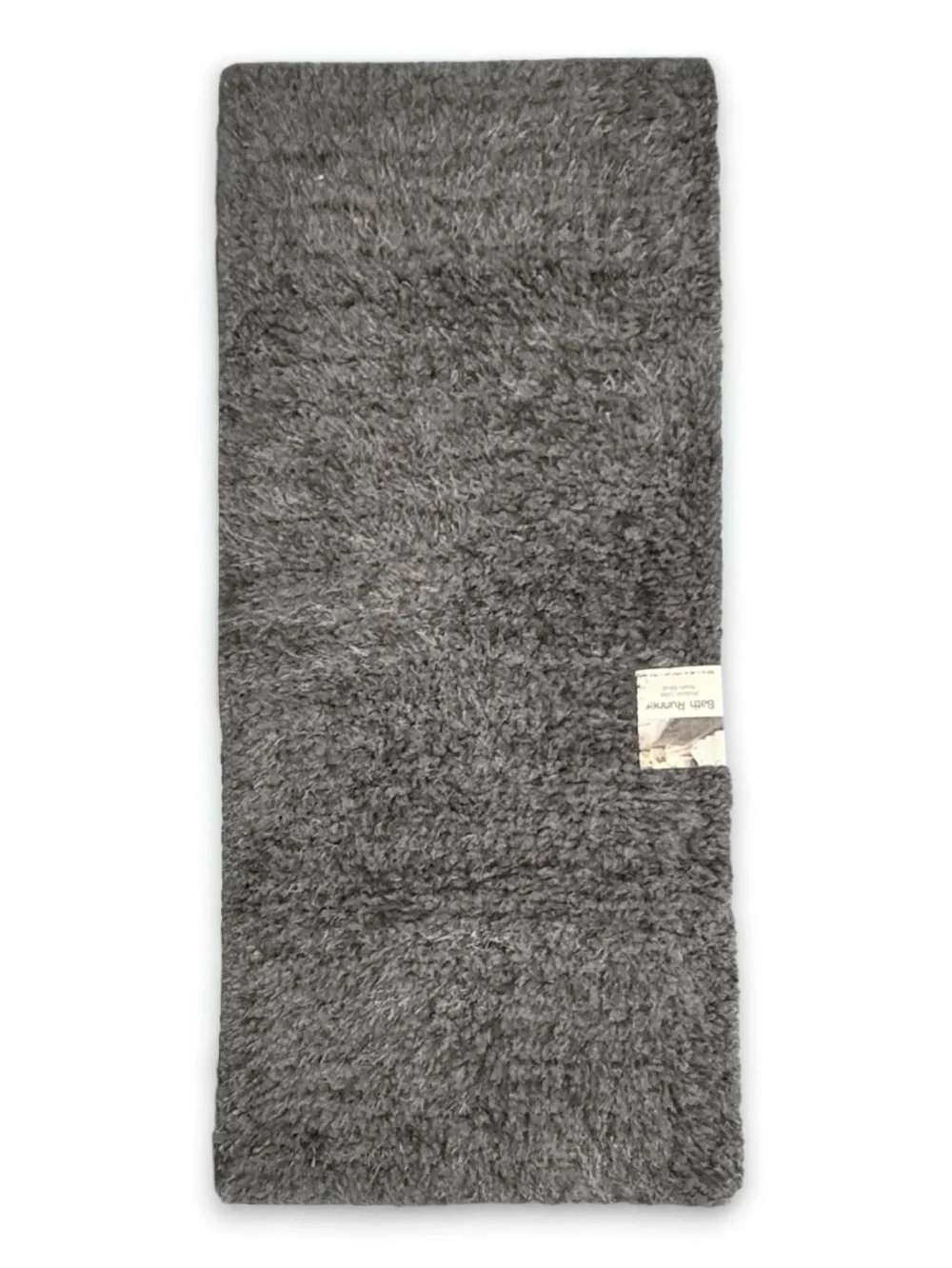 Nedia Home Shag Bath Runner Rug Non-Skid Microfiber Dark Gray 19.5 x 46 NWT